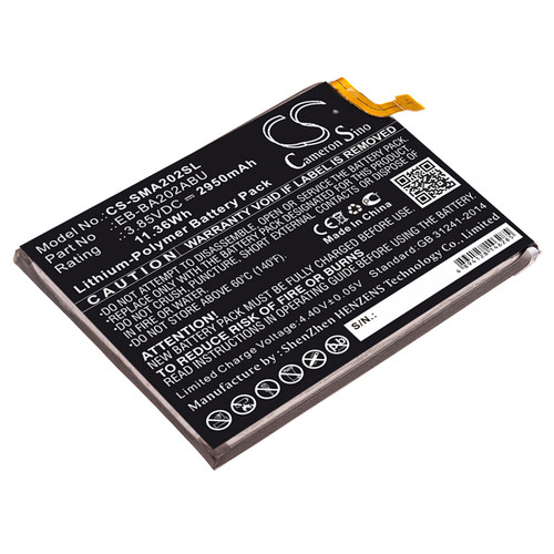 2950 mAh for Samsung EB-BA202ABU,GH82-20188A