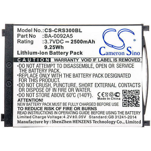 2500 mAh for CipherLab BT-160LA,BA-0092A5,BA-0093A0,KBRS300X01503