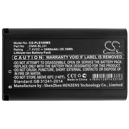 3400 mAh for Panasonic DMW-BLJ31,DMW-BLJ31E