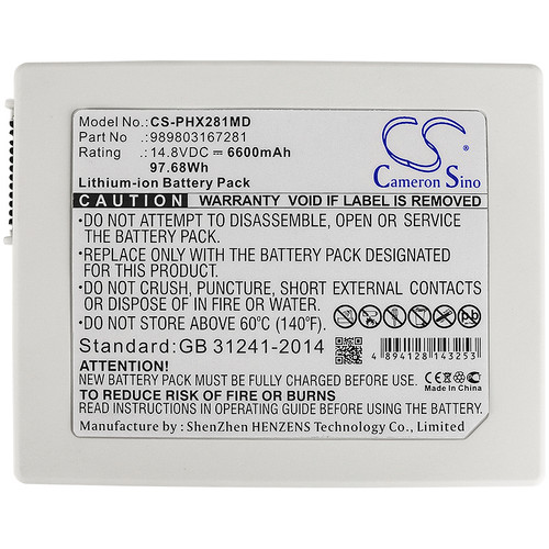 6600 mAh for Philips M6479,M6479-O,SE02211,SE-02211,989803167281