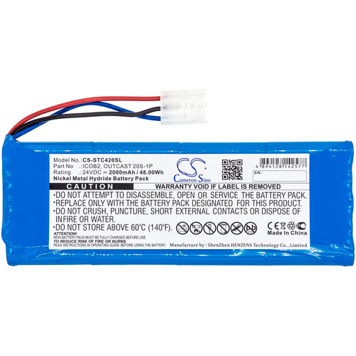 2000mAh Battery for Soundcast Outcast ICO420, Outcast ICO421, 2-540-001-01