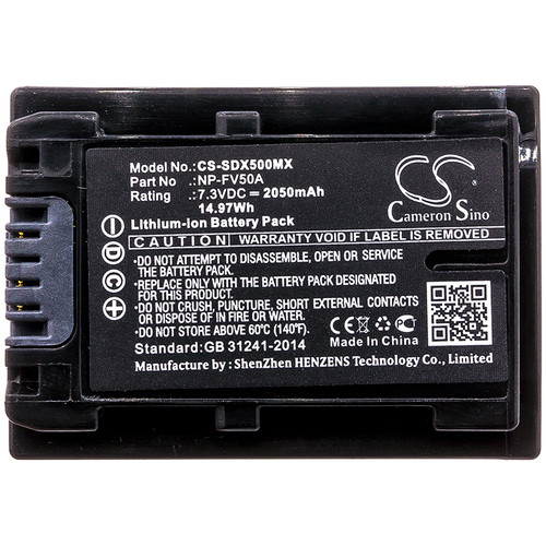 2050 mAh for Sony NP-FV50A