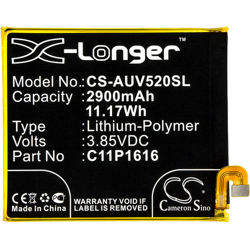 2900 mAh for Asus C11P1616,0B200-02480000