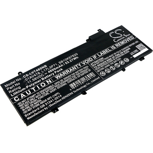Replacement Battery for 01AV470, 01AV480, L17L3P71, L17M3P71, L17M3P72, Li-Polymer 4600mAh 11.58V