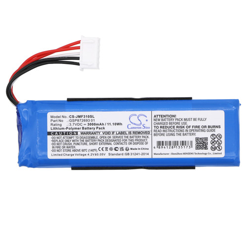 3000 mAh for JBL P763098 03A,GSP872693 01,GSP872693 03A