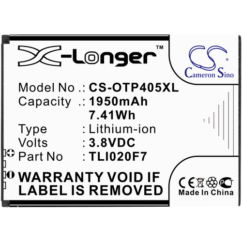 1950 mAh for Alcatel TLI020F7