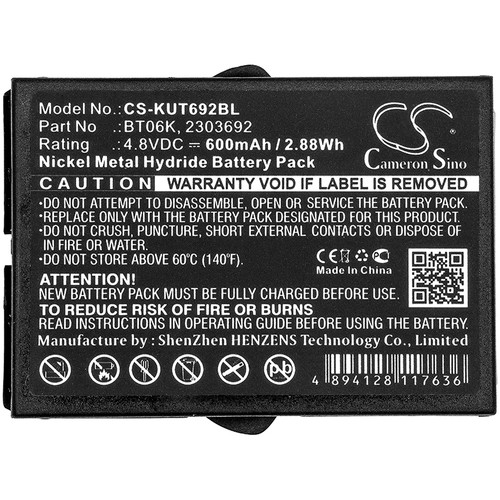 600mAh Battery for Ikusi BT06K, T71, TM70, T70 1 ATEX, TM70 range, ATEX transmitters, T72 ATEX transmitters
