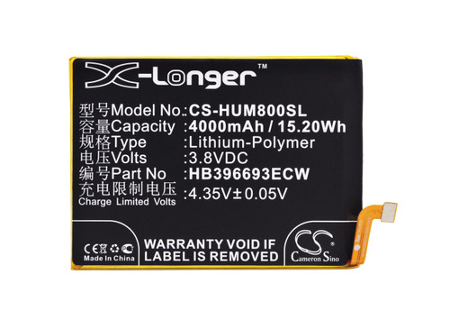 4000 mAh for Huawei HB396693ECW