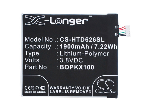 1900 mAh for HTC B0PKX100,BOPKX100,35H00237-00M,35H00237-01M,35H00237-04M,35H00237-05M