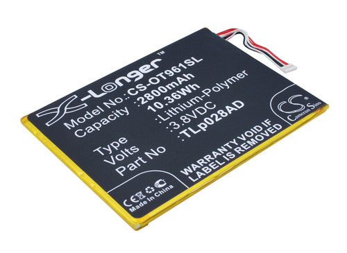 2800 mAh for Alcatel TLp034B,TLP028AC,TLp028AD