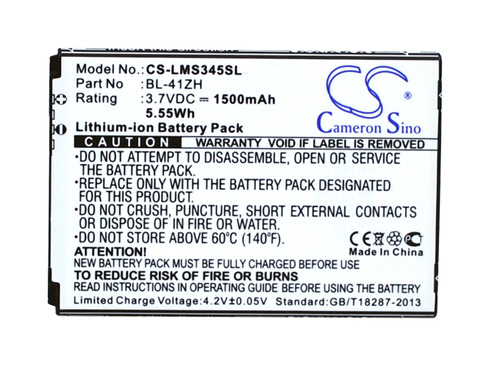 1500 mAh for LG BL-41ZH,BL-41ZHB,EAC62378407,EAC62778201