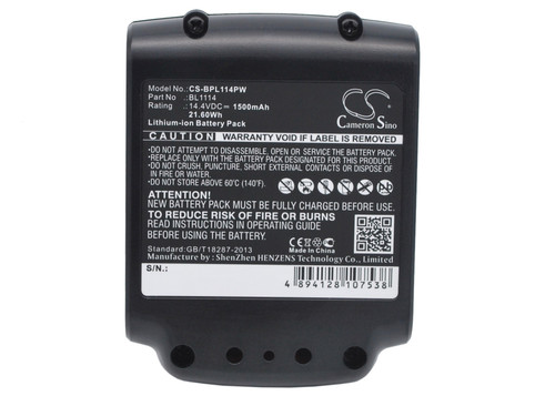 1500 mAh for Black & Decker LB16,BL1114,BL1314,BL1514