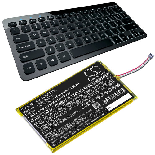 1500mAh Replacement Battery for Logitech IIIuminated Keyboard K810, 533-000114