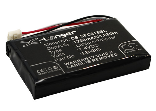 Replaces battery for Safescan 6165, 6175, 6185, LB-205, 1200mAh
