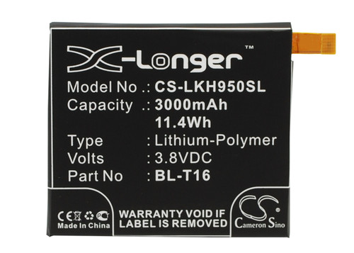 3000 mAh for LG BL-T16,EAC62718201