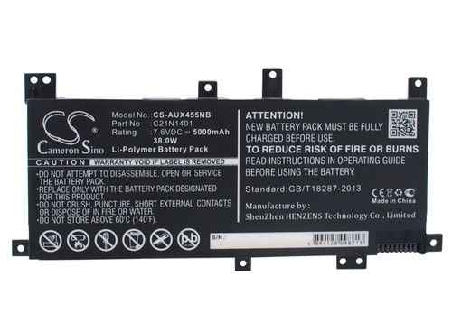 5000 mAh for Asus C21IN401,C21N1401,C21N1409,C21INI401,PP21AT149Q-1,0B200-01040000,0B200-01040100,0B200-01040200,0B200-01040300,0B200-01130200