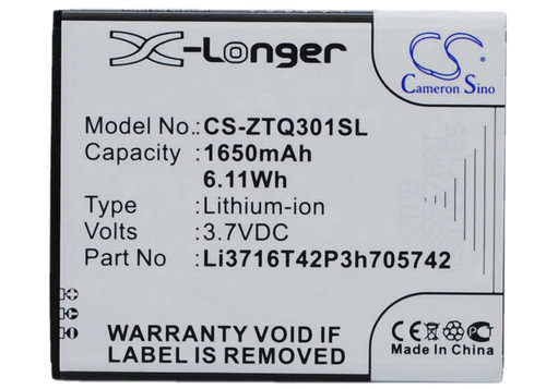 1650 mAh for A+World Li3716T42P3h705742
