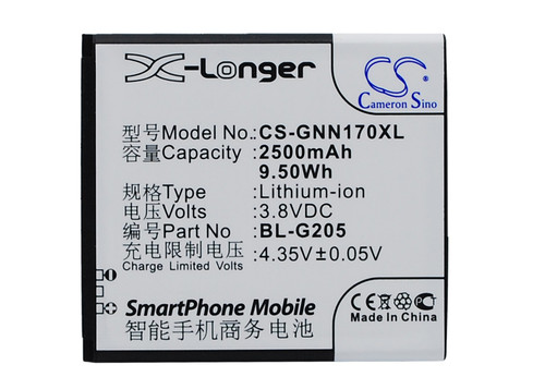2500 mAh for GIONEE BL-G205
