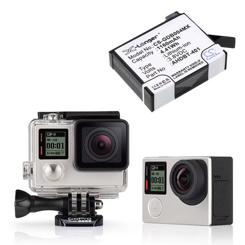1160 mAh for GoPro AHDBT-401,335-06532-000