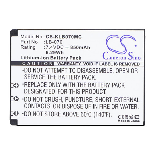 850 mAh for Kodak LB-070
