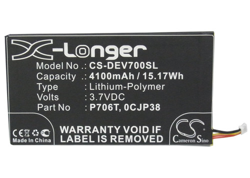 4100 mAh for Dell P706T,0CJP38,0DHM0J,0YMXOW