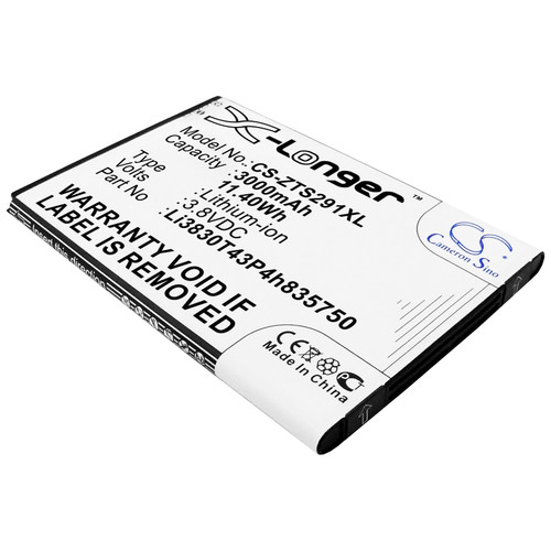 3000 mAh for ZTE Li3830T43P4h835750