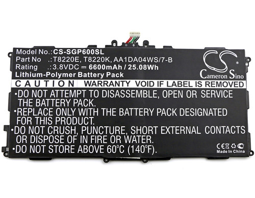 6600 mAh for Samsung T8220E,T8220K,GH43-03998A,AA1DA2WS/7-B,AA1DA04WS/7-B,AAaD828oS/T-B,P11G2J-01-S01