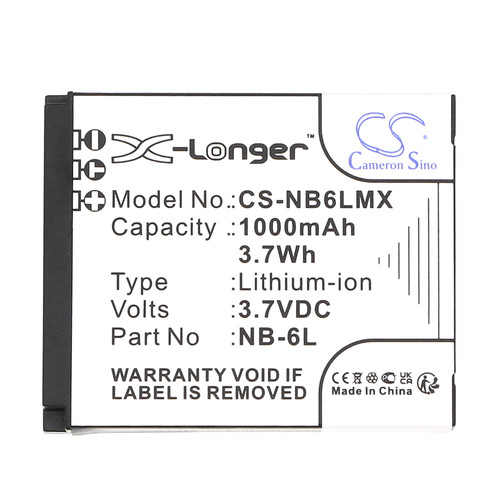 1000 mAh for Canon NB-6L,NB-6LH