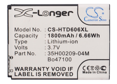 1800 mAh for HTC BO47100,35H00209-04M,35H00209-25M
