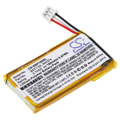 180mAh Replacement Battery for Sennheiser DW Pro 1, DW Pro 2, DW Pro 30, MB Pro 1, MB Pro 2, SD Office, DW Office, BATT-03