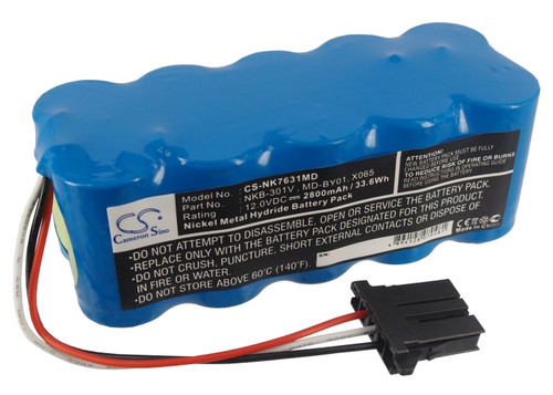 2800mAh Replacement Battery for Nihon Kohden MD-BY01, NKB-301V, SB-551V, ECG-1350, ECG-2320, ECG-2350, TEC-5500, TEC-5521