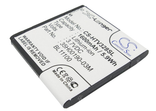 1600 mAh for HTC BA S800,BJ39100,BL11100,35H00177-00M,35H00190-00M,35H00190-02M,35H00190-03M