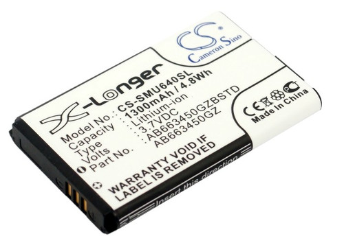 1300 mAh for Samsung AB663450BZ,AB663450GZ,AB663450GZBSTD