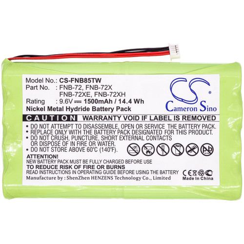 1500 mAh for Vertex Standard FNB-72,FNB-85,FNB-72x,FNB-72xe,FNB-72xh,FNB-72xx