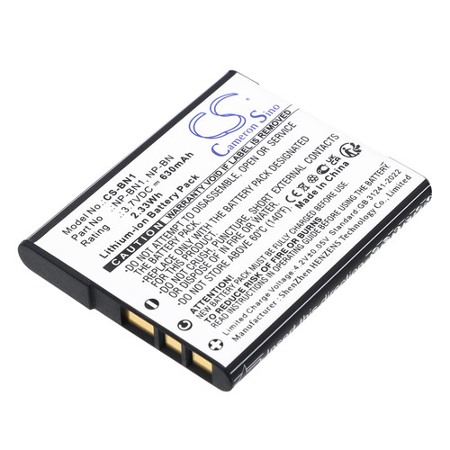 630mAh Replacement Battery for Sony NP-BN1, DSC-W530P, DSC-TX7, DSC-TX9, DSC-TX10, DSC-W310
