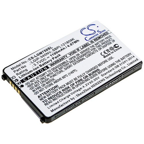 1100 mAh for LG LGIP-340NV,SBPL121809K,SBPP0026903,SBPP0027503