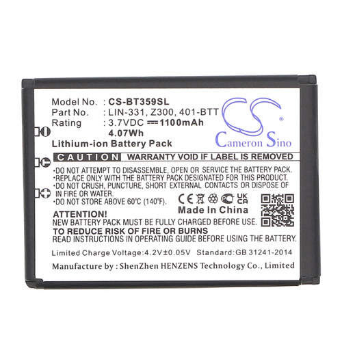 1100 mAh for Globalsat Z300,401-BTT,LIN-331