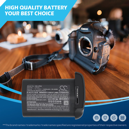 2400 mAh for Canon LP-E4