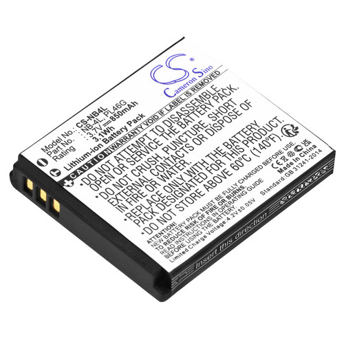 850 mAh for Canon NB-4L,PL46G