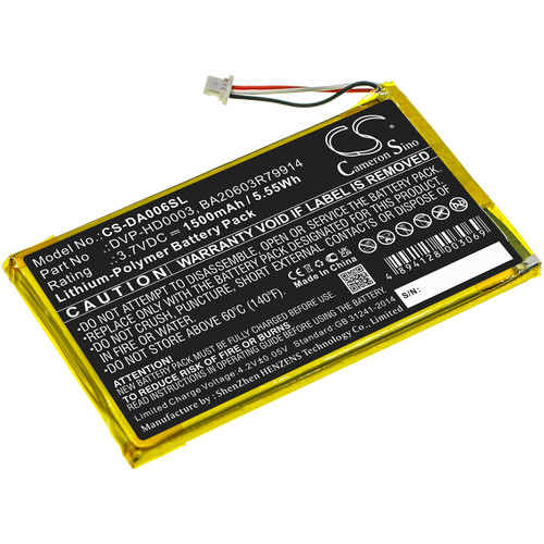 1500 mAh for Creative DVP-HD0003,BA20603R79914