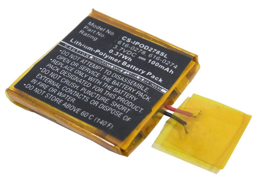 100 mAh for Apple 616-0274,616-0278