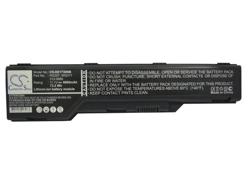 6600 mAh for Dell HG307,WG317,312-0680