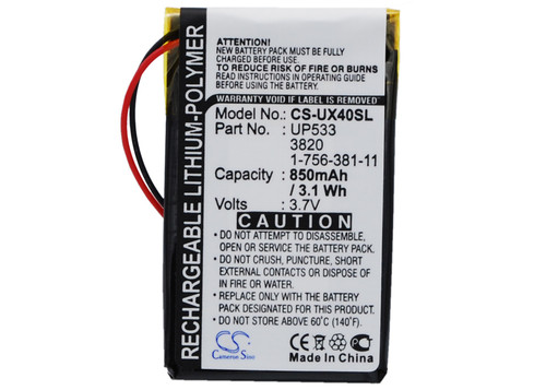 850 mAh for Sony UP553,1-756-381-11