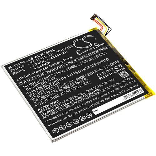 4000 mAh for Acer 30107108,KT.00109.001