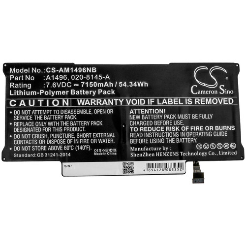 7150 mAh for Apple A1496,661-7474,020-8142-A