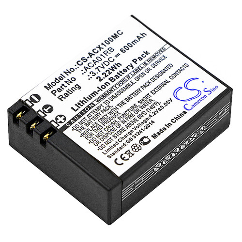 600 mAh for ACTIVEON ACA01RB