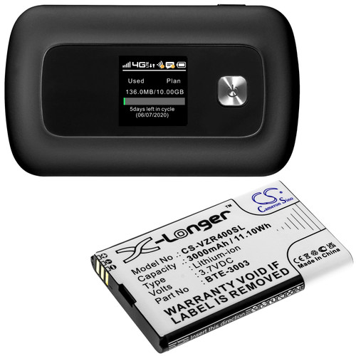 3000mAh Replacement Battery for Orbic Speed 4G Mobile Hotspot, ORB400LB, RC400L, Speed 5G UW, BTE-3003