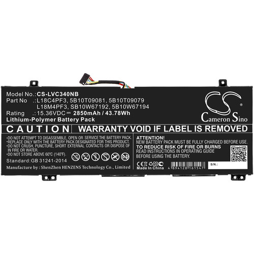 2850 mAh for Lenovo L18C4PF3,L18M4PF3,5B10T09079,5B10T09081,5B10W67194,5B10W67217,SB10W67192,SB10W67200,SB10W67311