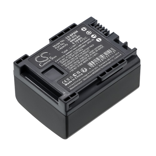 890mAh Replacement Battery for Canon BP-808, VIXIA HF11, VIXIA HF20, VIXIA HF21, VIXIA HG20, VIXIA HG21, VIXIA XA10, VIXIA XA20, VIXIA HF200