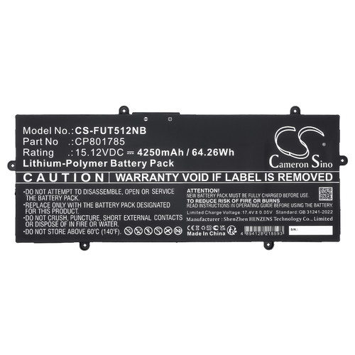 Replacement Battery for Fujitsu FPCBP592, LifeBook E4512,E5512,E5512A,U7411,U7512,U7511, Li-Polymer 4250mAh